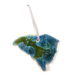 Crystalline Glazed Ceramic South Carolina State Ornament