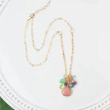 Pink Opal Cluster Necklace