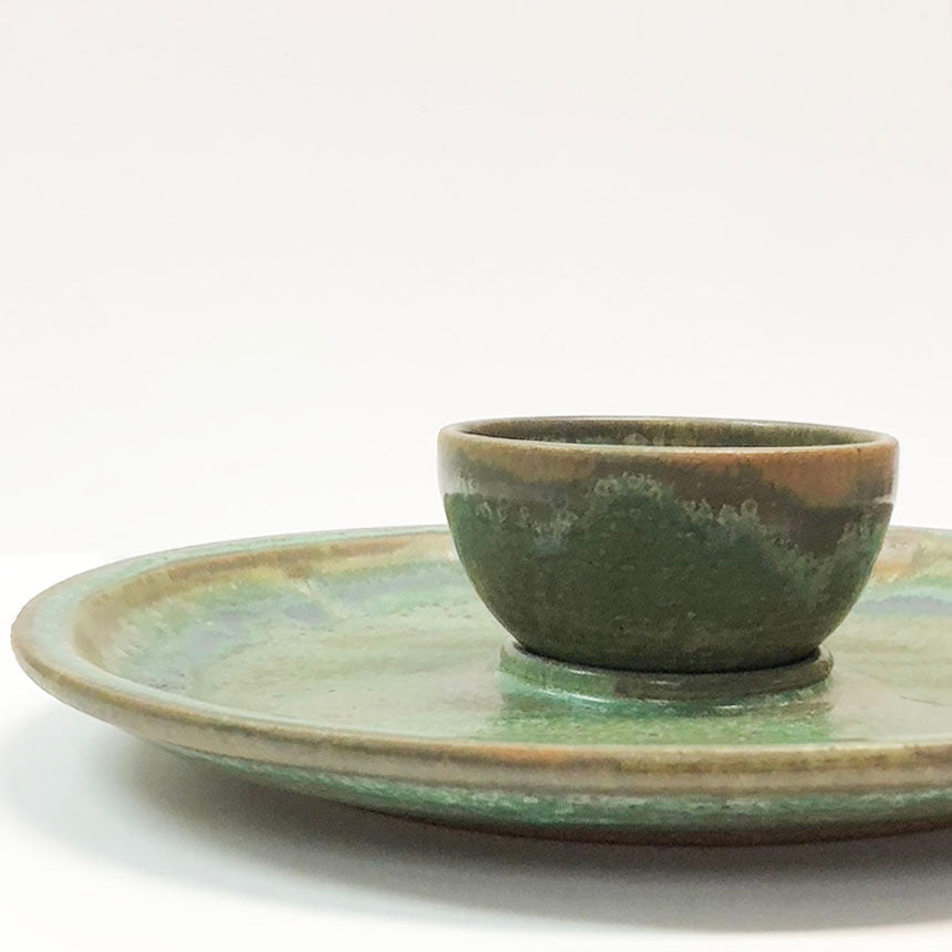 Small Ceramic Chip and Dip Bowl - Earth and Sky