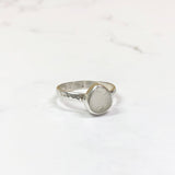 Bezel Set Sea Glass Ring - White