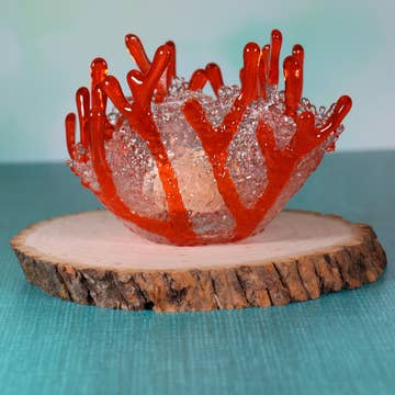 Coral Tealight Candle Holder