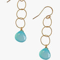 Aqua Blue Chalcedony Briolette Earrings