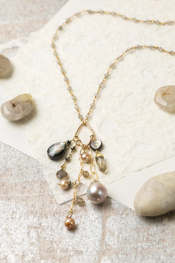 Multi-Stone Cluster Necklace
