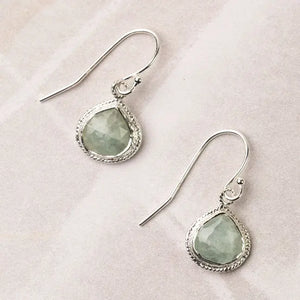 Aquamarine Simple Silver Earrings
