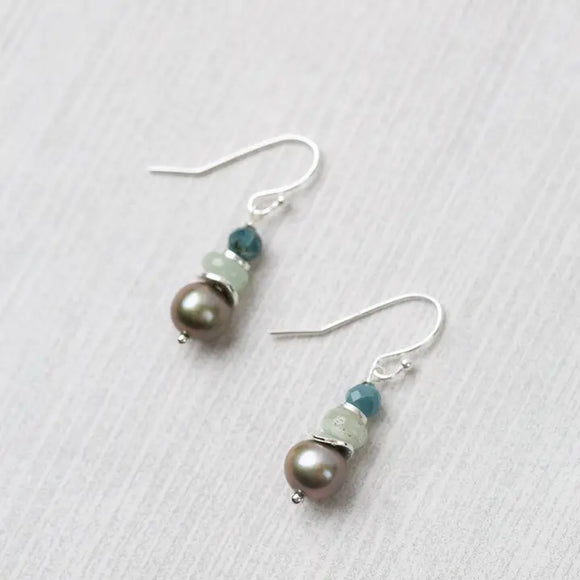 Aquamarine Simple Earrings