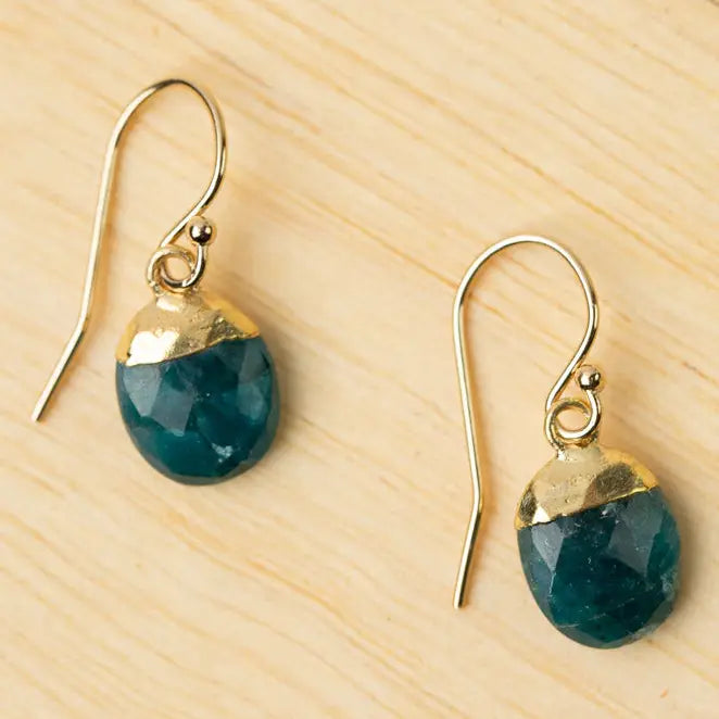 Faceted Blue Apatite Earrings