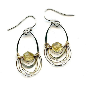 Summer Citrine Hexagon Earrings