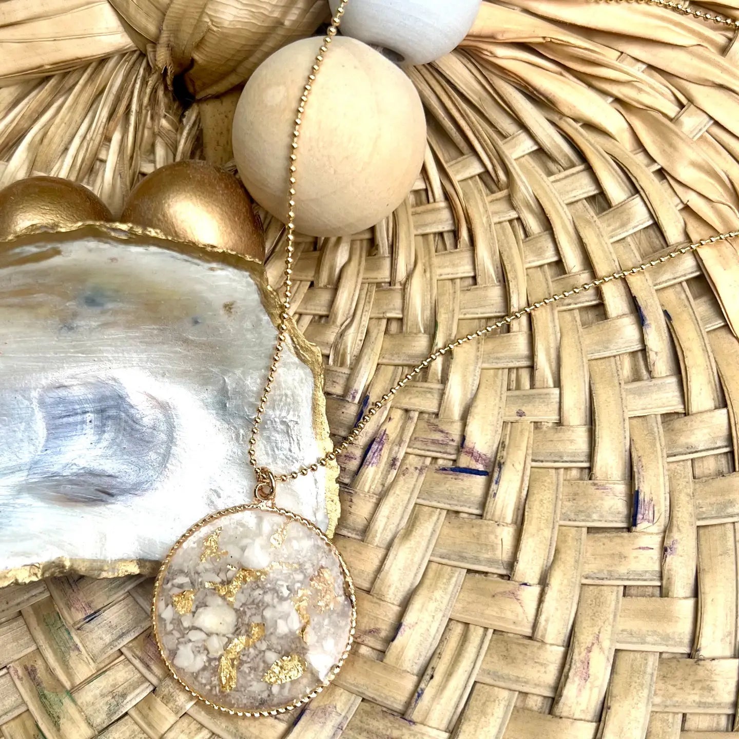 Crushed Oyster Shell Necklace