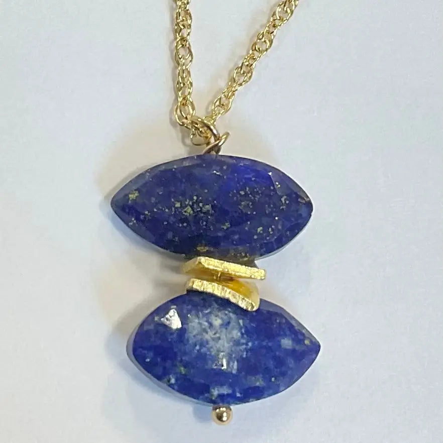 Double Marquis Lapis Necklace