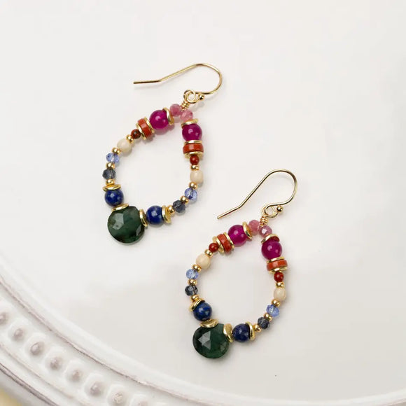 Gemstone Hoop Earrings