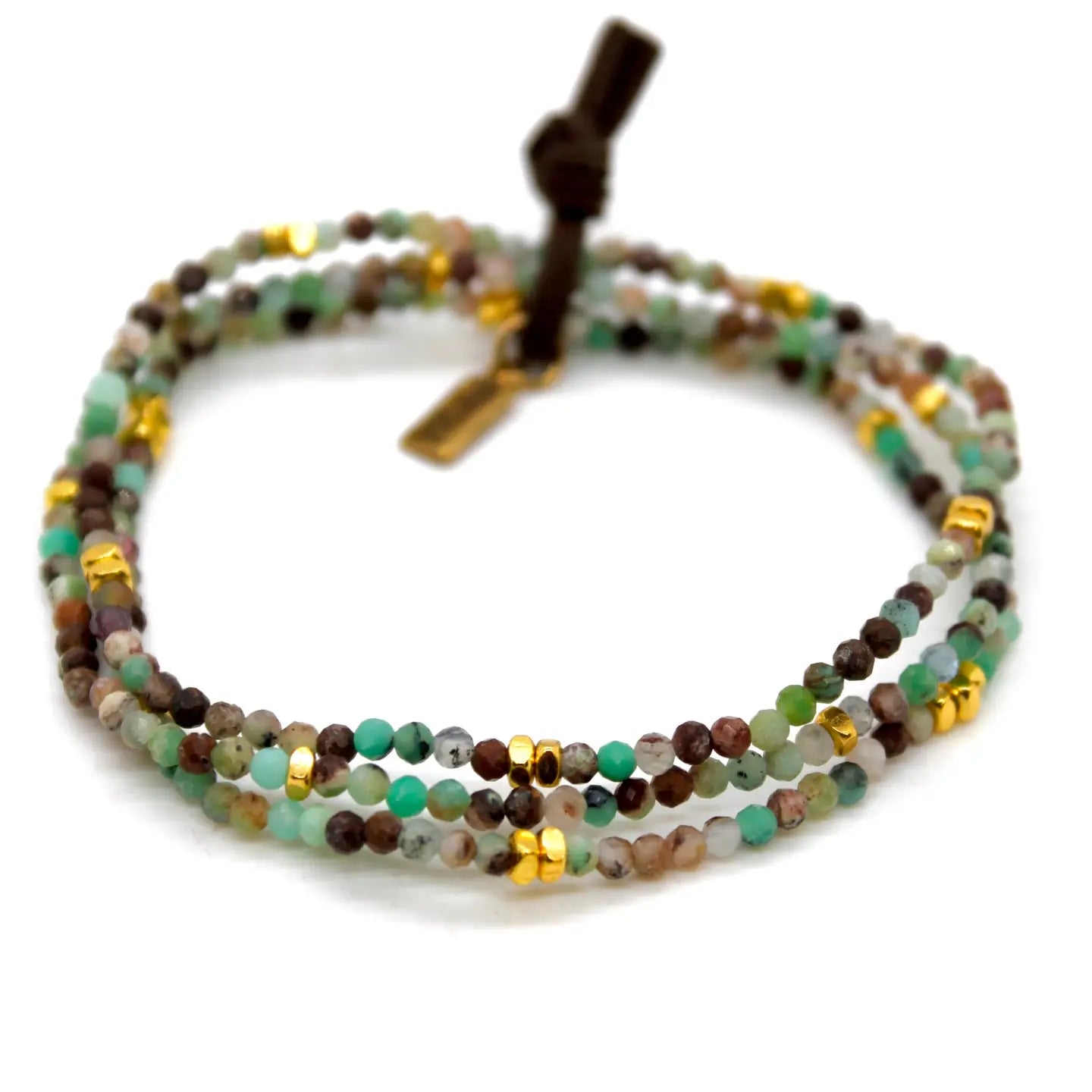 Mini Faceted Jade Stone Triple Bracelet Bundle