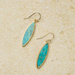 Long Marquise Turquoise Earrings