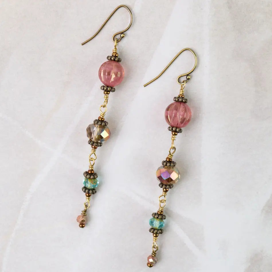 Mauve Cascading Earrings