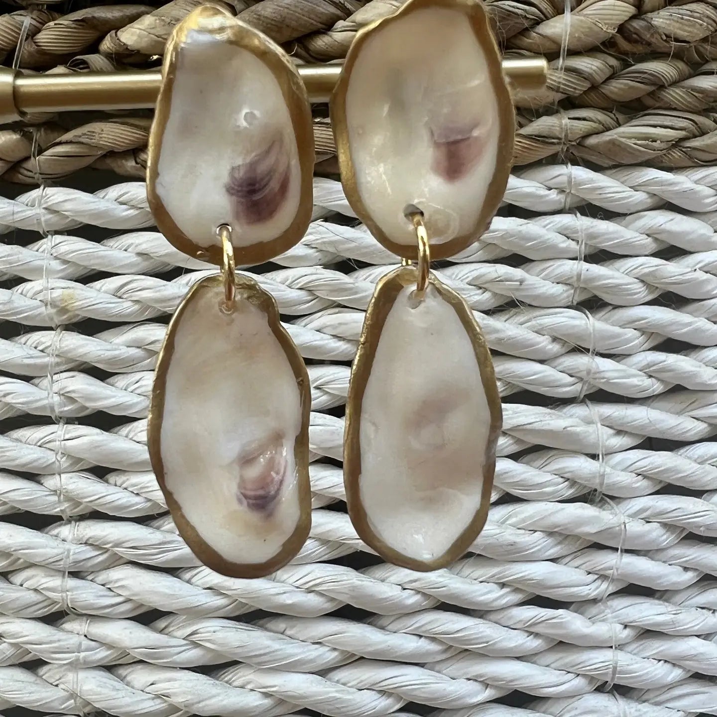 Double Oyster Shell Earrings