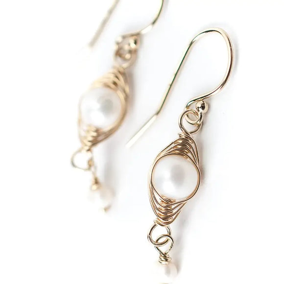 Pearl Herringbone Earrings