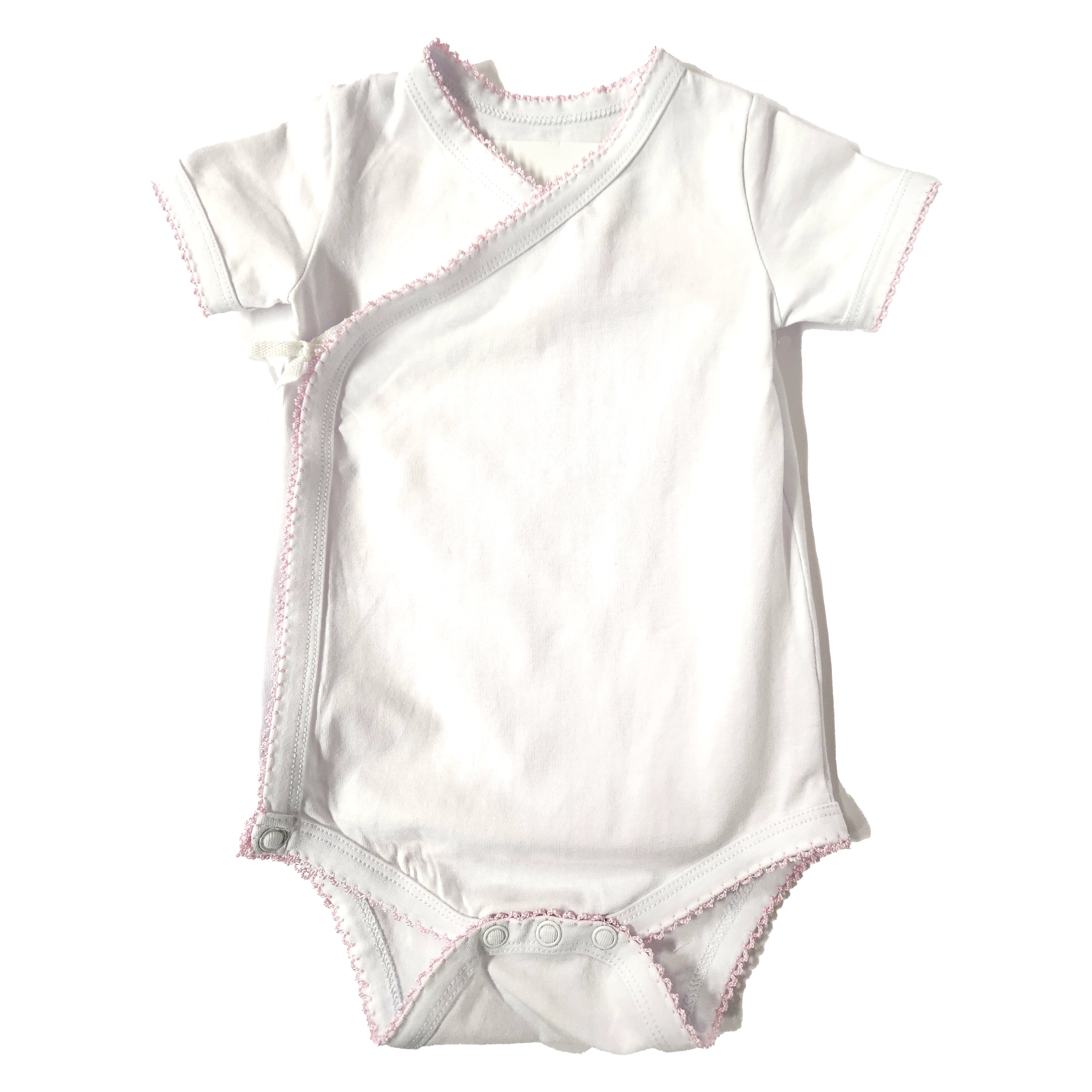 Baby Onesie with Pink Trim