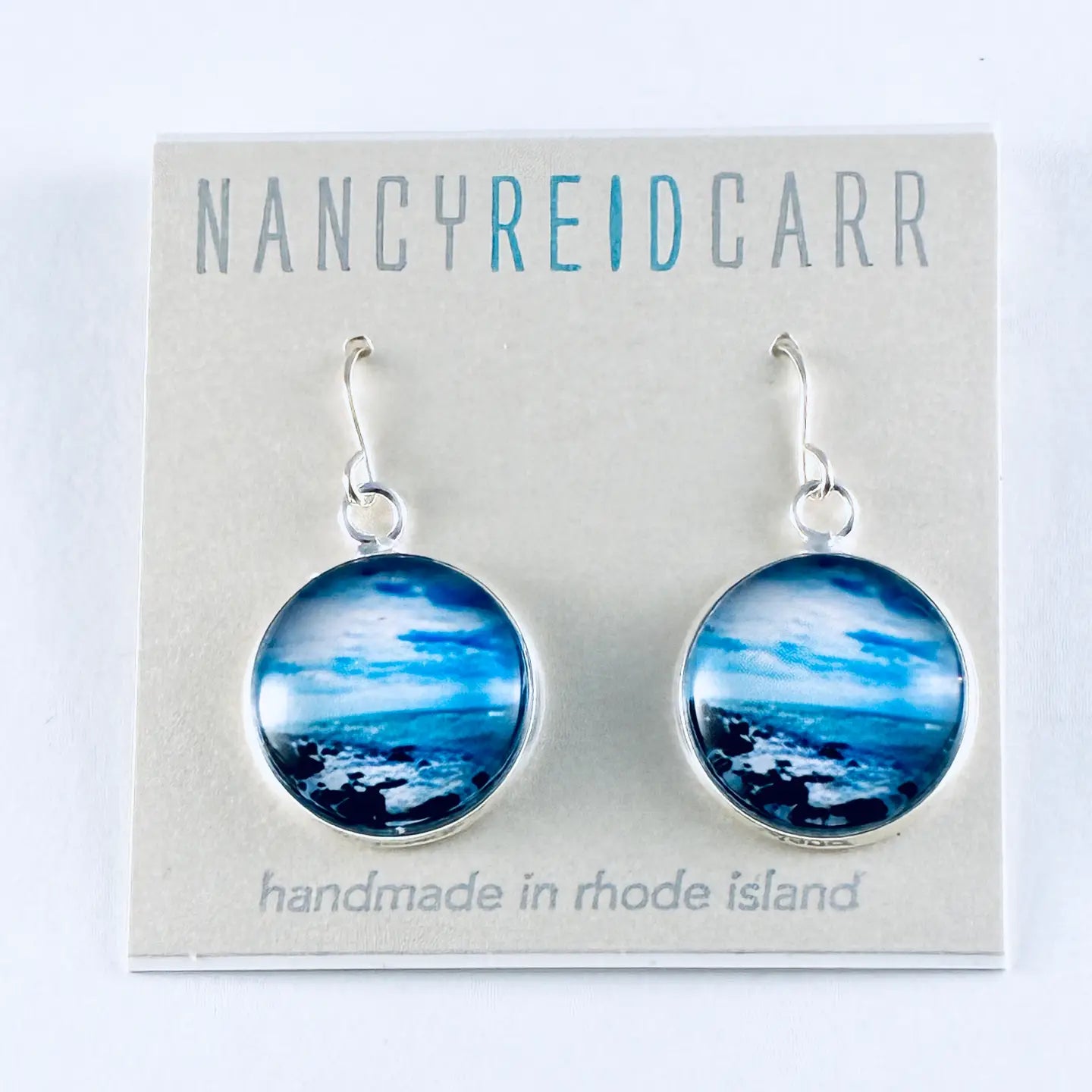 Rocky Shore Watercolor Drop Earrings
