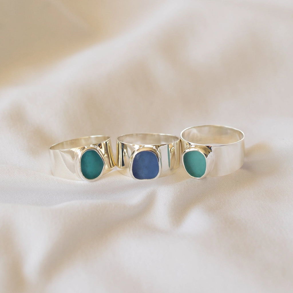 Sea Glass Ring Bold Band