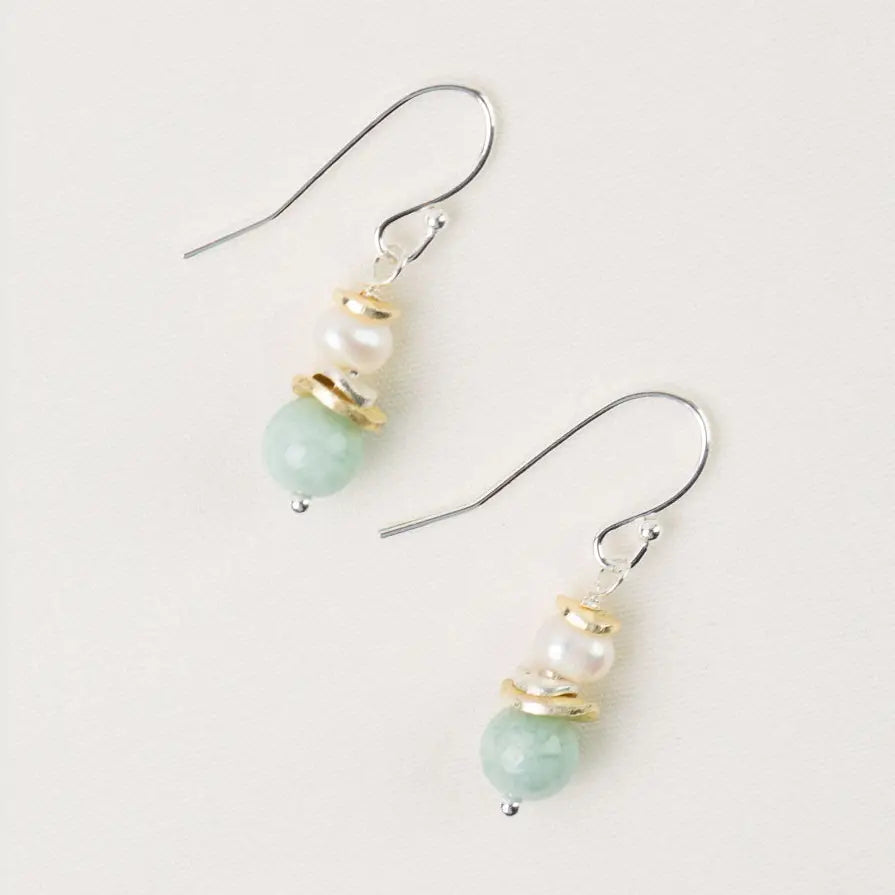 Pearl & Amazonite Earrings
