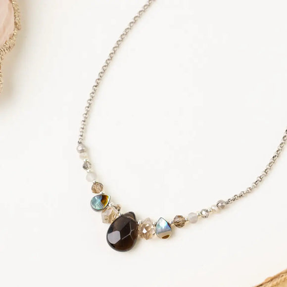 Smokey Quartz Crystal Necklace