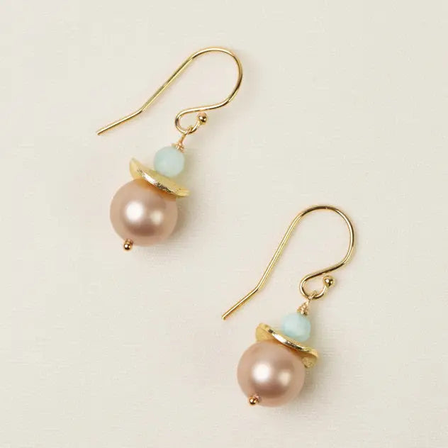 Solace Pearl & Aquamarine Earrings