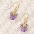 Tanzanite & Amethyst Cluster Earrings