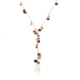 Y Gemstone Cluster Necklace