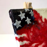AMERICAN FLAG mini encaustic painting by Wendy Vogel