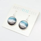 Aqua Sea Beach Watercolor Drop Earrings