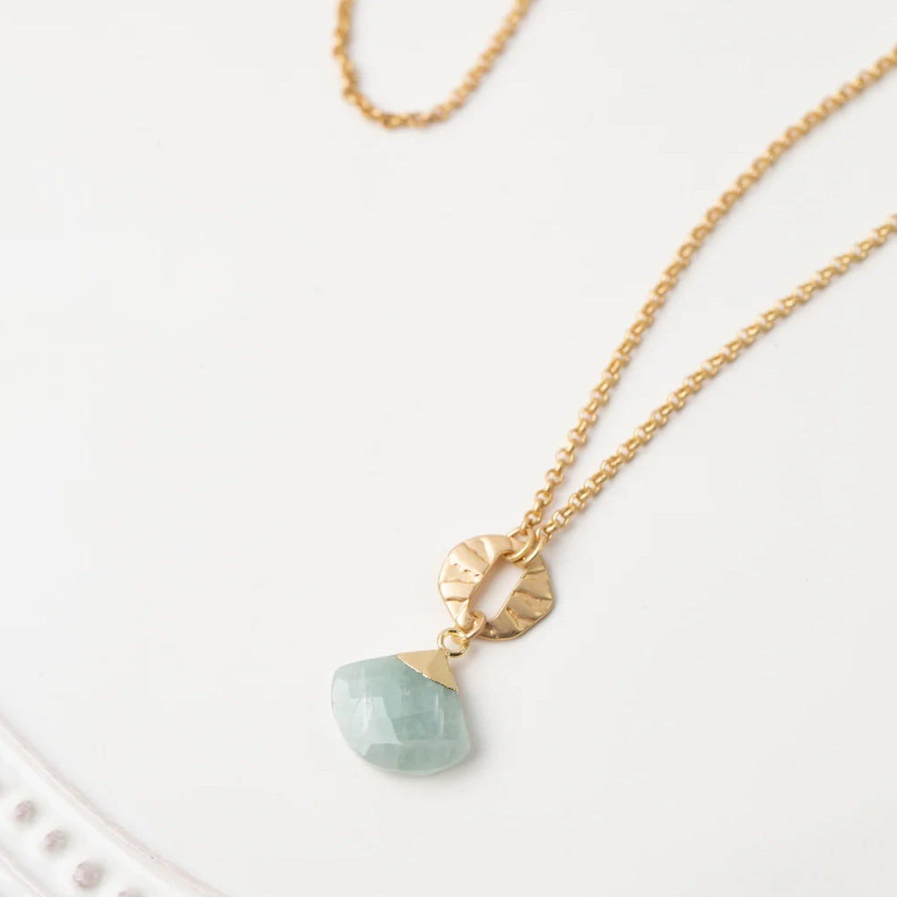 Aquamarine Cluster Necklace