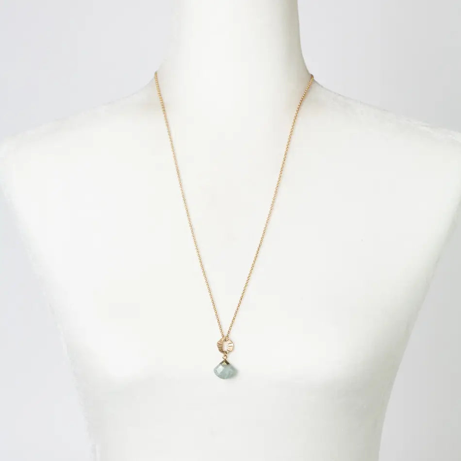 Aquamarine Cluster Necklace