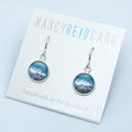 Aqua Sea Beach Watercolor Drop Earrings