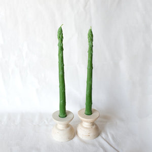 Beeswax Asparagus Candle Pair