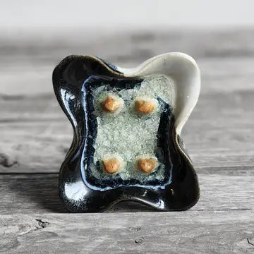 Soap Dish with Geode Crackle Glass