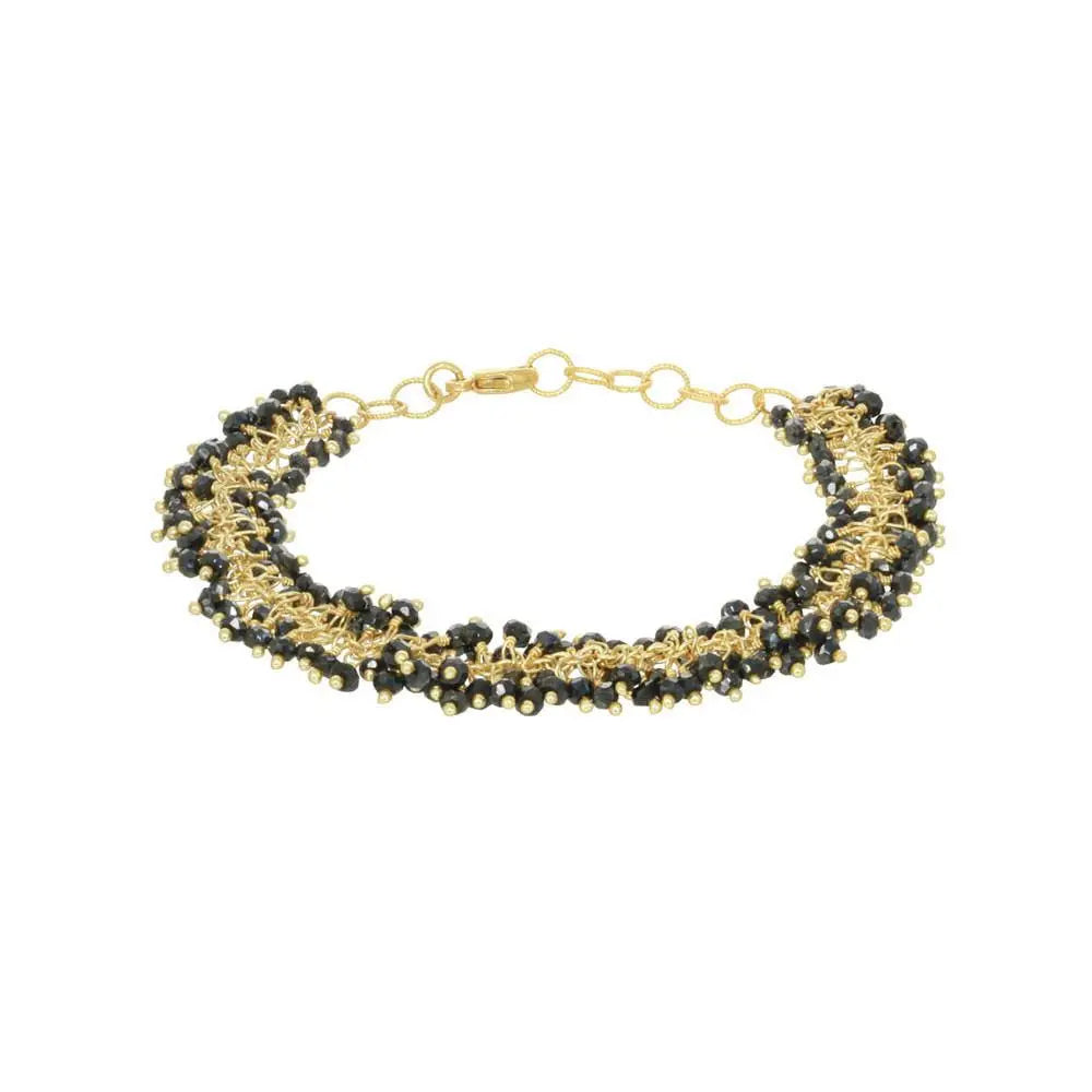 Black Spinel Fringe Bracelet