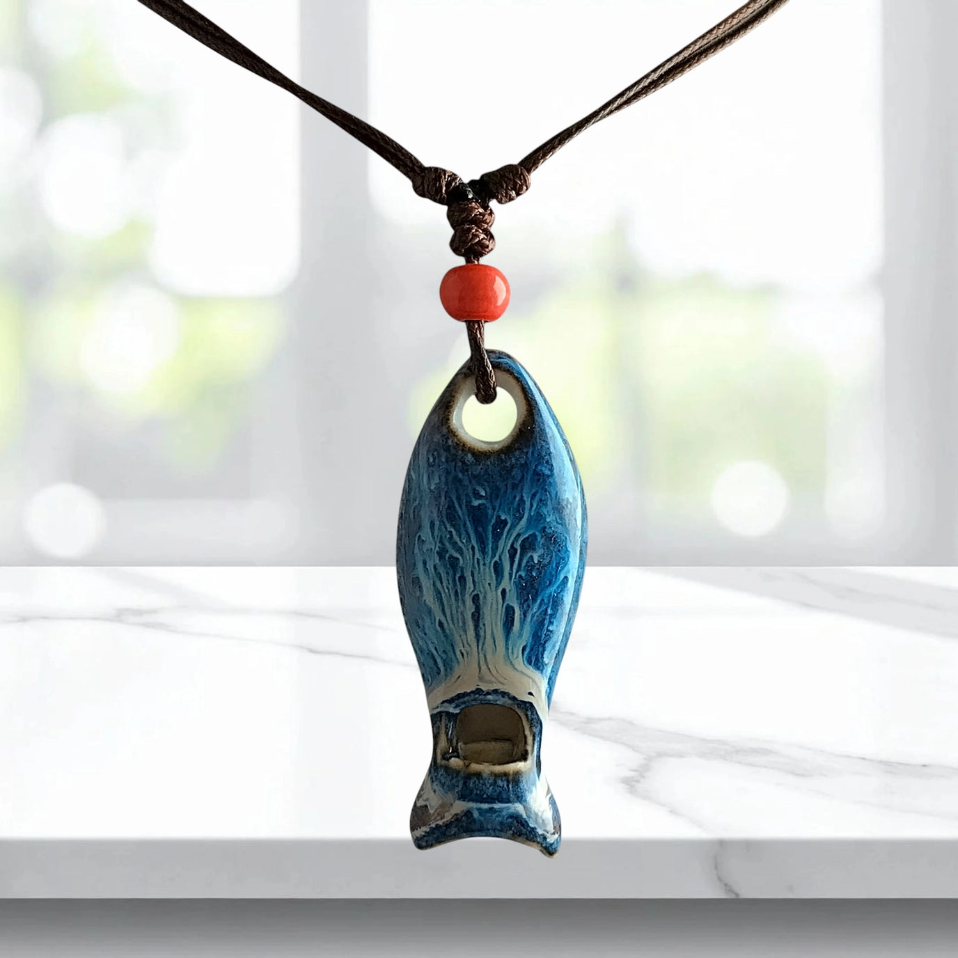 Ceramic Fish Whistle Necklace