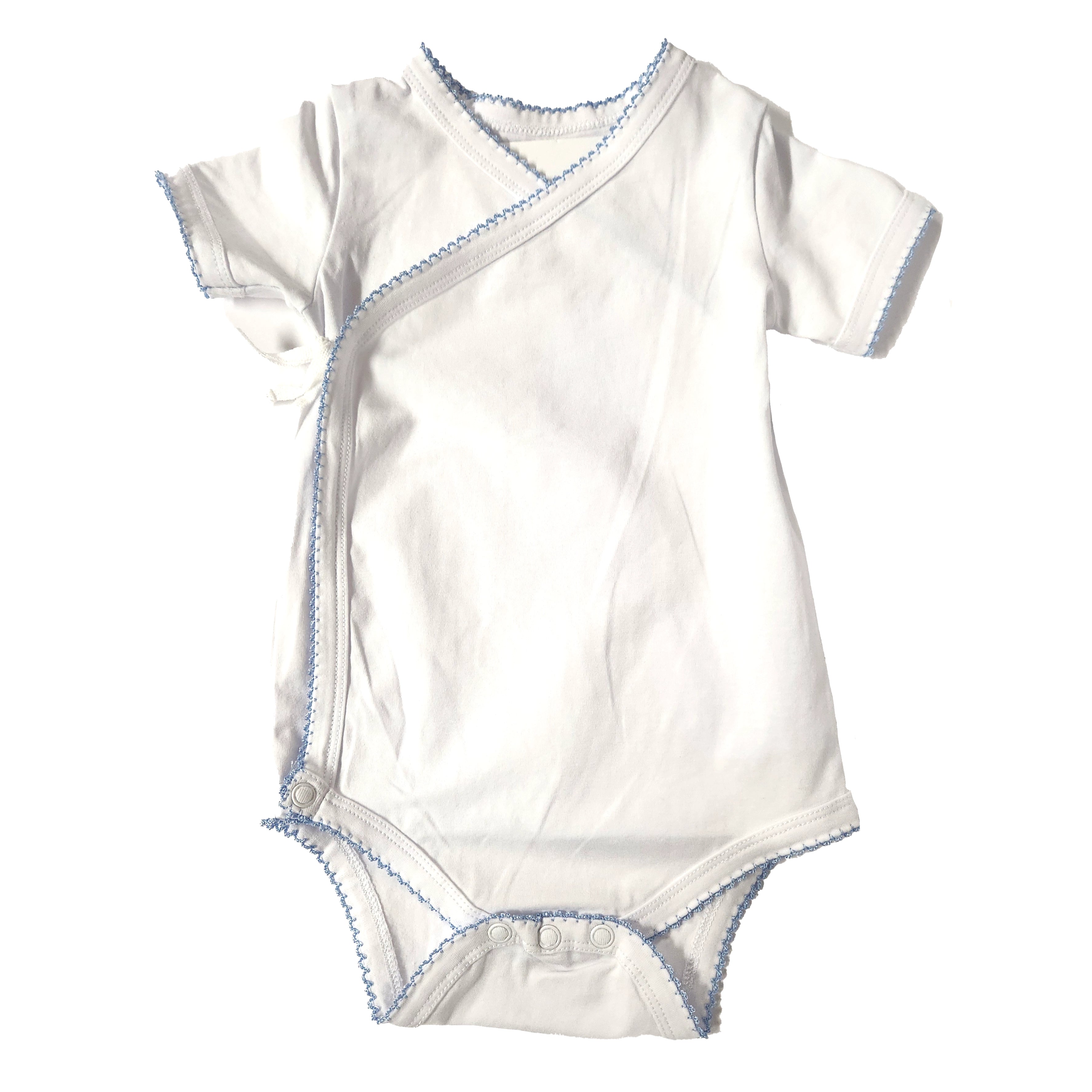 Baby Onesie with Blue Trim