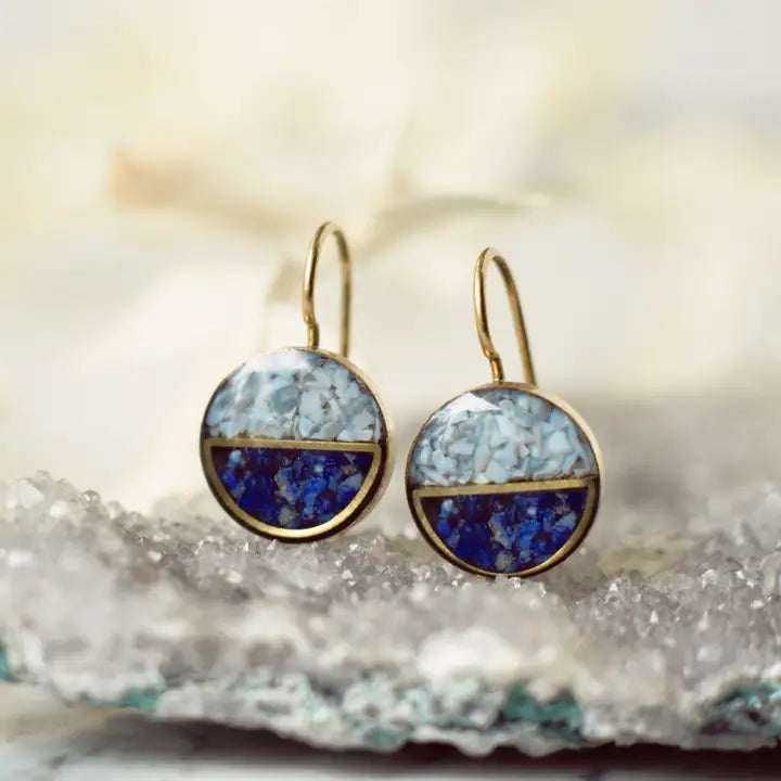 Crushed Gemstone Horizon Earrings