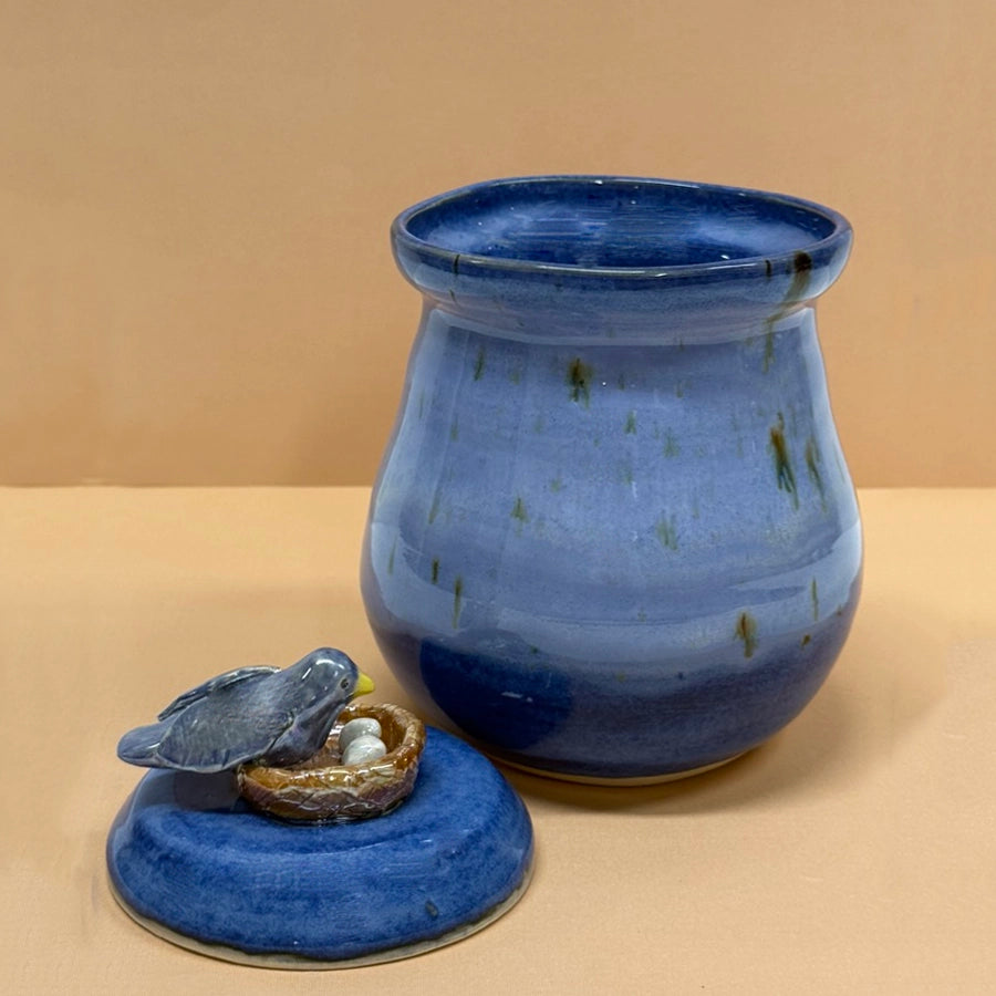 Bluebird & Nest Jar