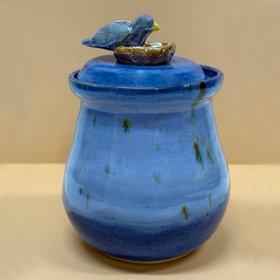 Bluebird & Nest Jar