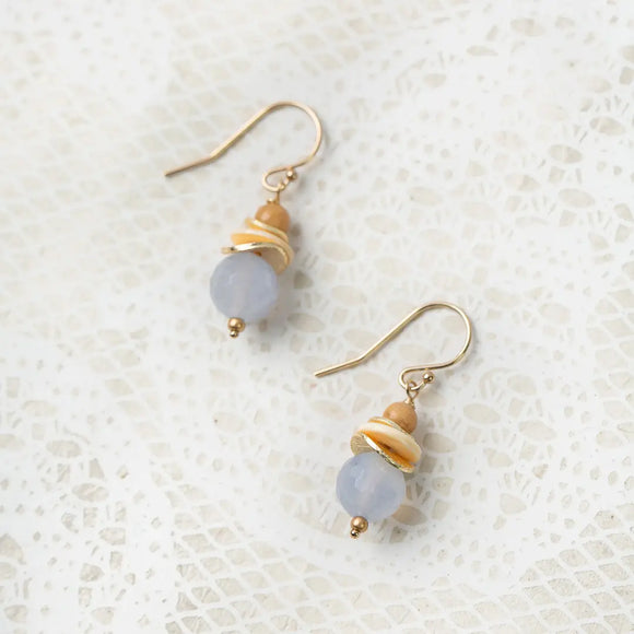 Blue Lace Shell Jasper Earrings