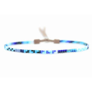 Mini Adjustable Beaded Bracelet -Blue