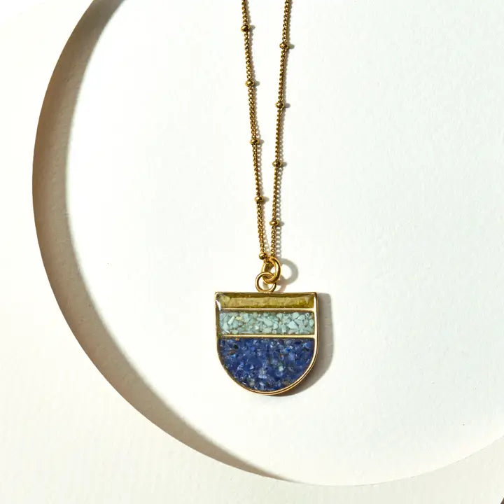Striped Badge Necklace