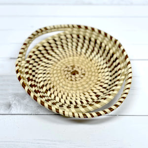 Sweetgrass, Bullrush & Pine Needle Basket with Handles