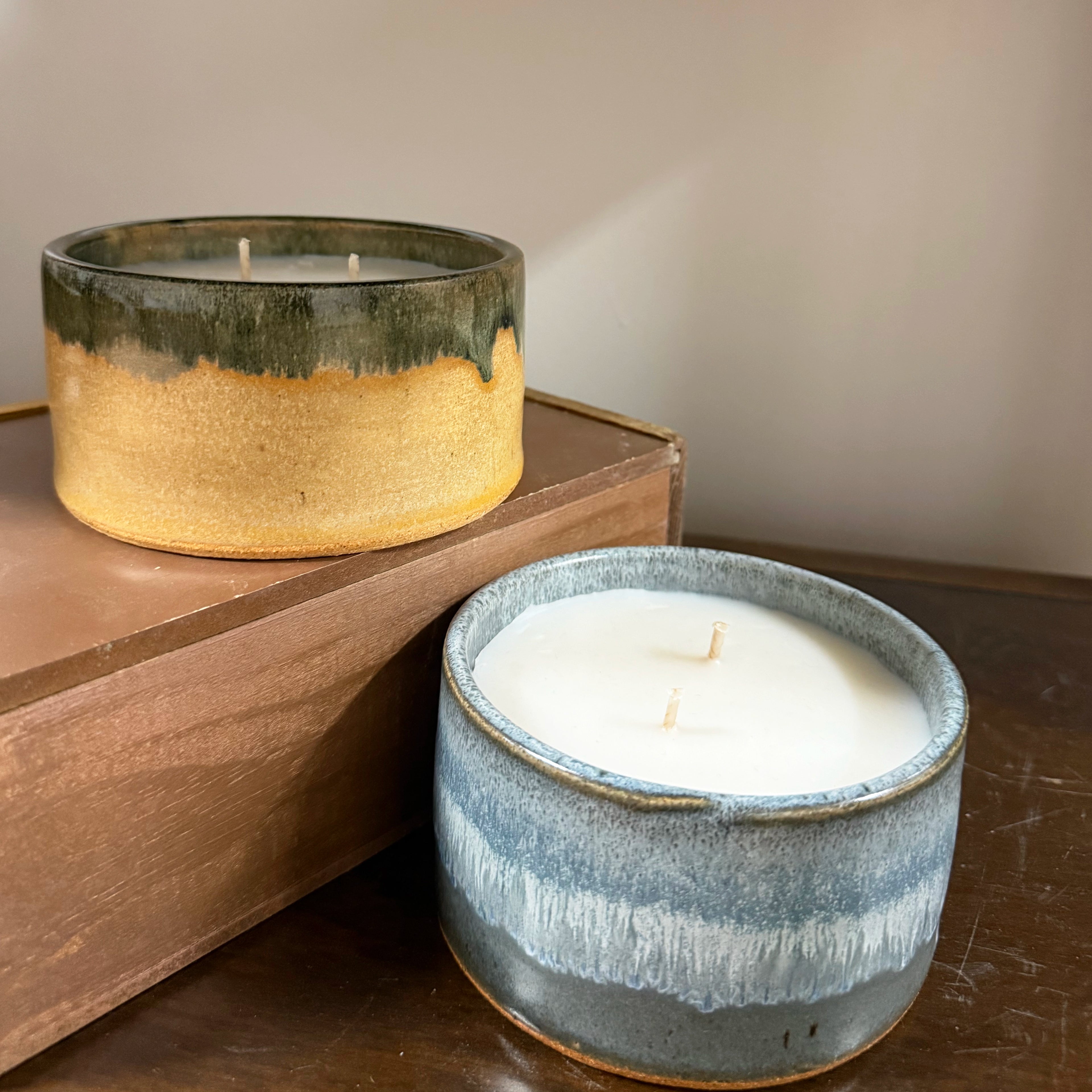 Pottery Double Wick Candle