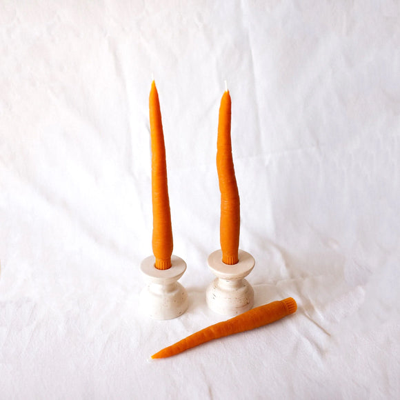 Beeswax Carrott Taper Candle Pai