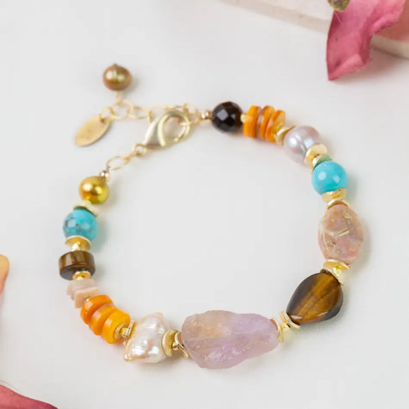 Multi Stone  Chunky Bracelet