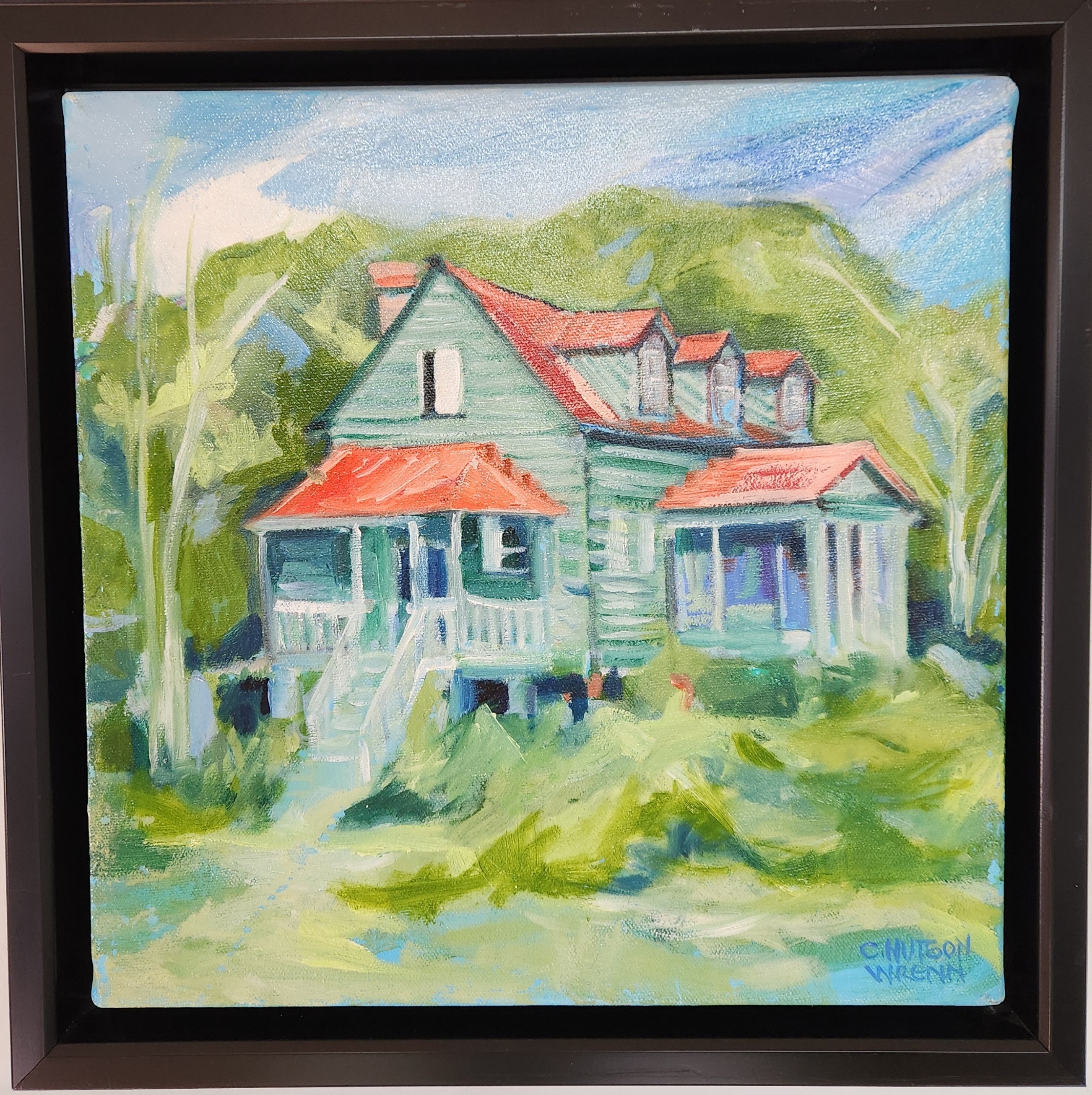 HISTORIC HUTCHINSON HOUSE oil painting by Charlotte Hudson Wrenn