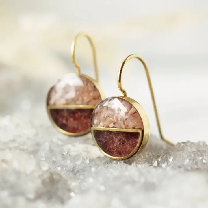Crushed Gemstone Horizon Earrings
