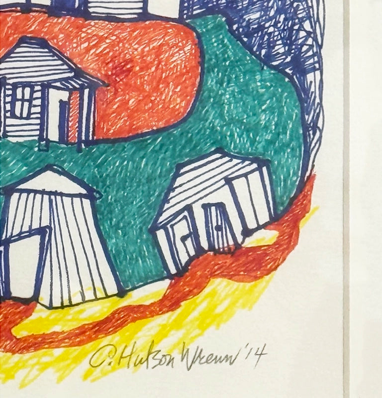 CHURCH STREET EDISTO ISLAND pen & ink by Charlotte Hudson Wrenn